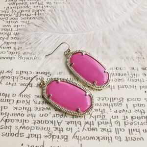 Kendra Scott Elle Magenta Magnesite Gold Earrings